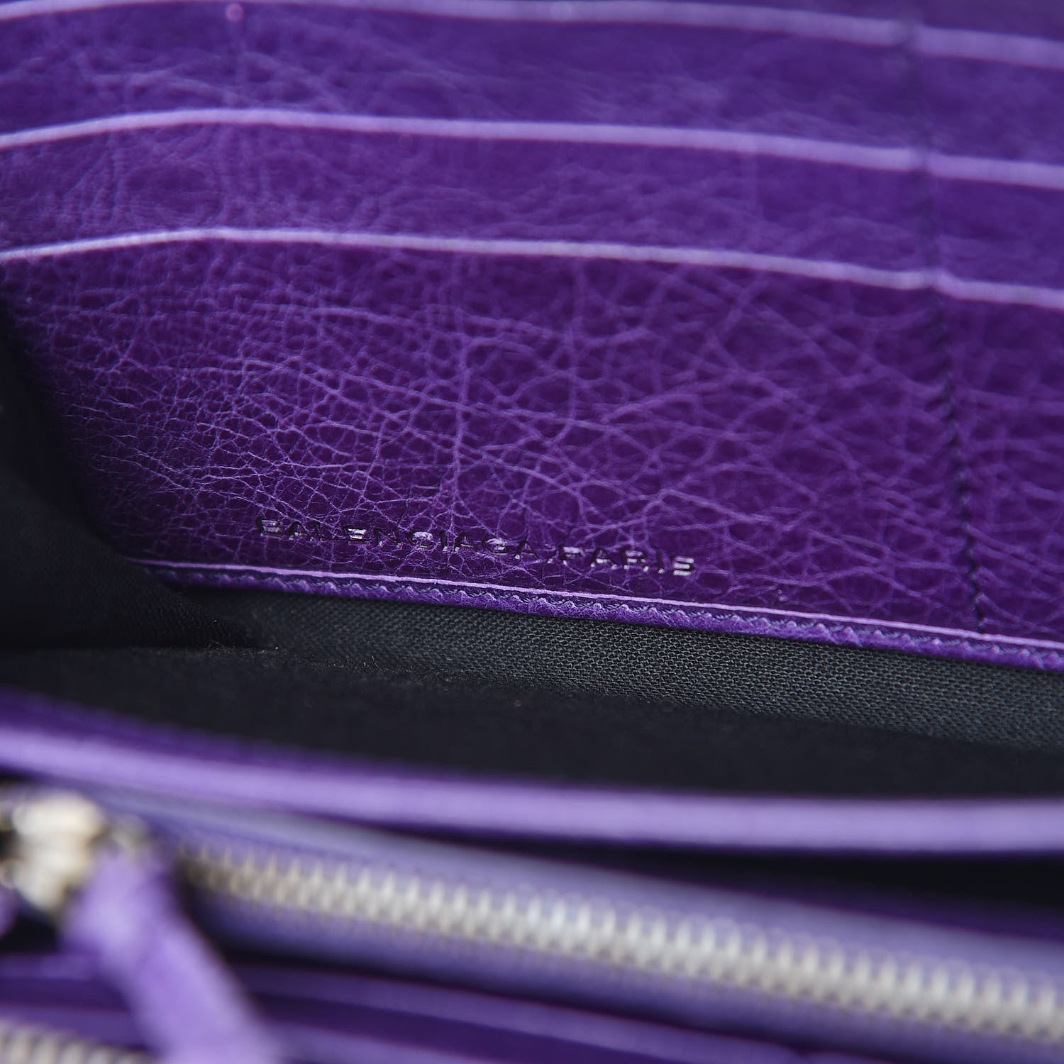 Balenciaga Agneau Classic Hardware Continental Zip Around Wallet Dark Violet 6 of 10