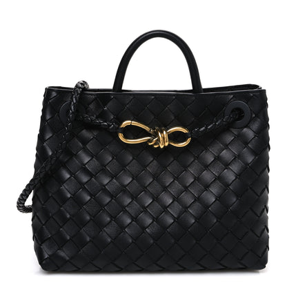 Bottega Veneta Nappa Intrecciato Small Andiamo Shoulder Bag Black 1 of 8