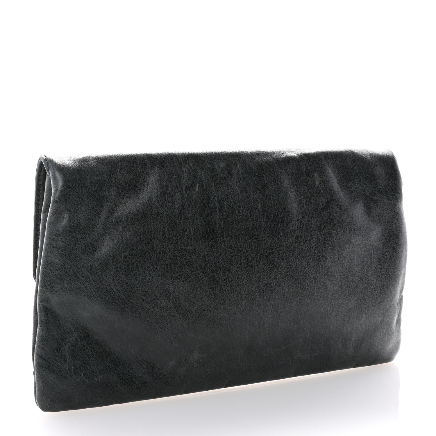 Balenciaga Agneau Giant 21 Silver Hardware Envelope Clutch Anthracite 3 of 8