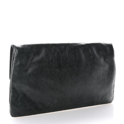 Balenciaga Agneau Giant 21 Silver Hardware Envelope Clutch Anthracite 3 of 8