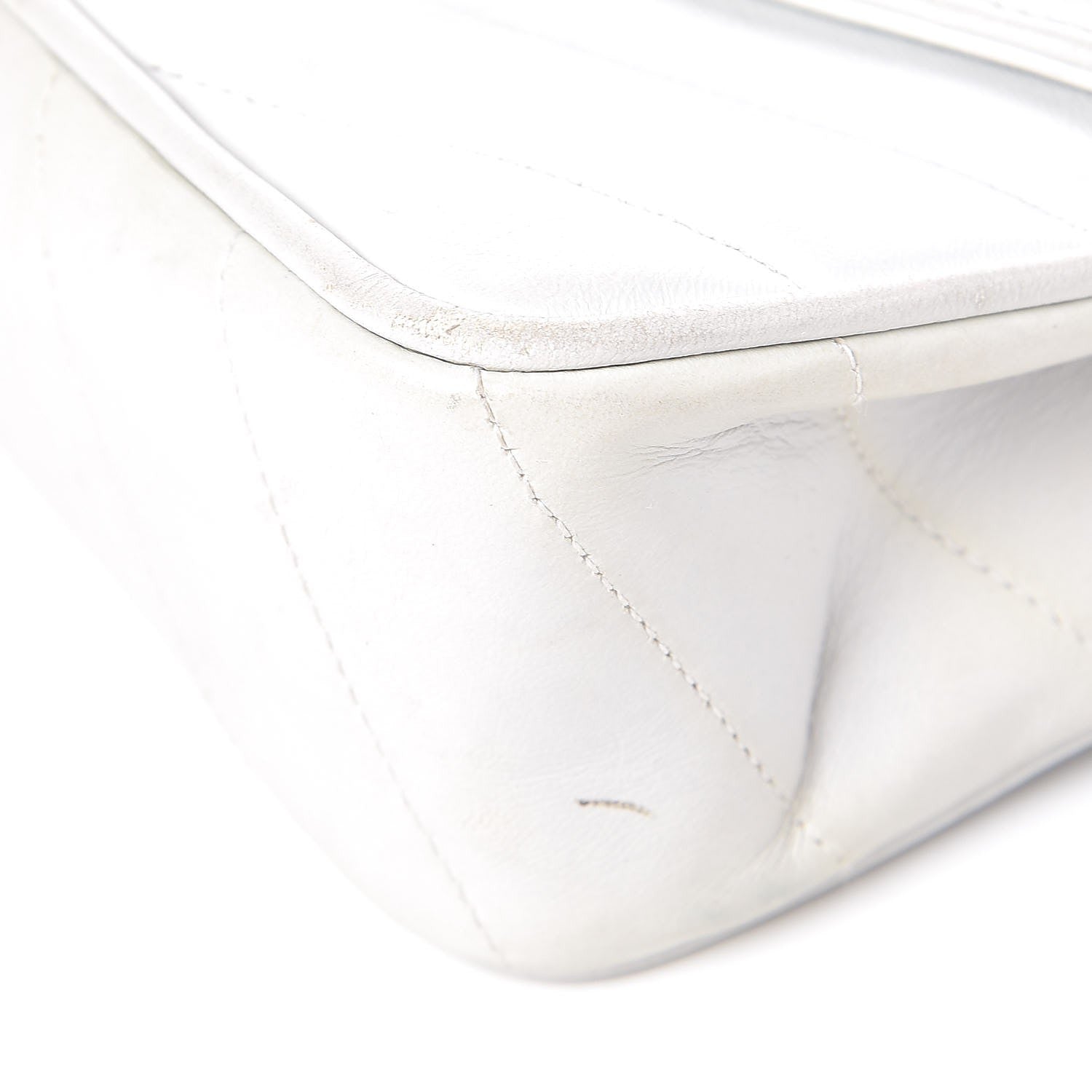 Chanel Lambskin Chevron Quilted Mini Square Flap White 10 of 16