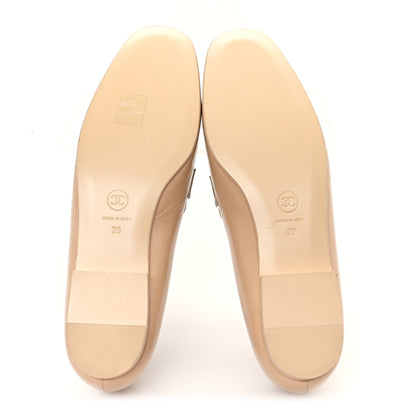 Chanel Crinkled Calfskin Chain CC Mocassin Loafers  39 Beige 6 of 9