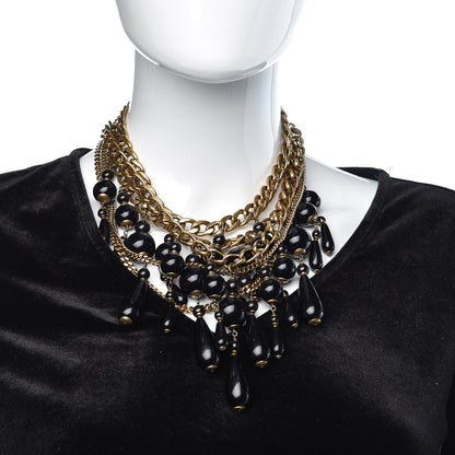 Gucci Bead Multi Strand Necklace Black Gold 2 of 6