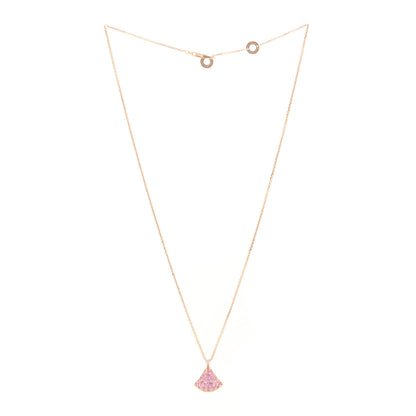 Bulgari 18K Rose Gold Diamond Pink Sapphire Divas' Dream Pendant Necklace 3 of 5