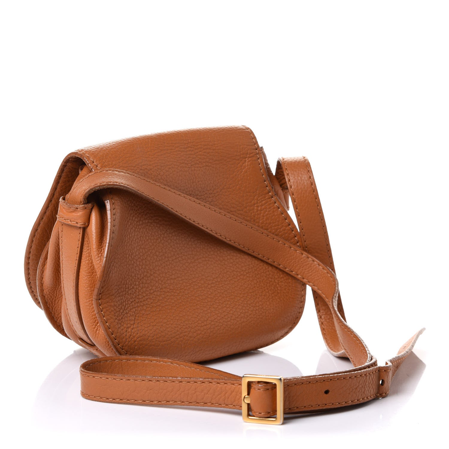 Chloe Calfskin Mini Marcie Round Crossbody Bag Brown Sugar 2 of 12
