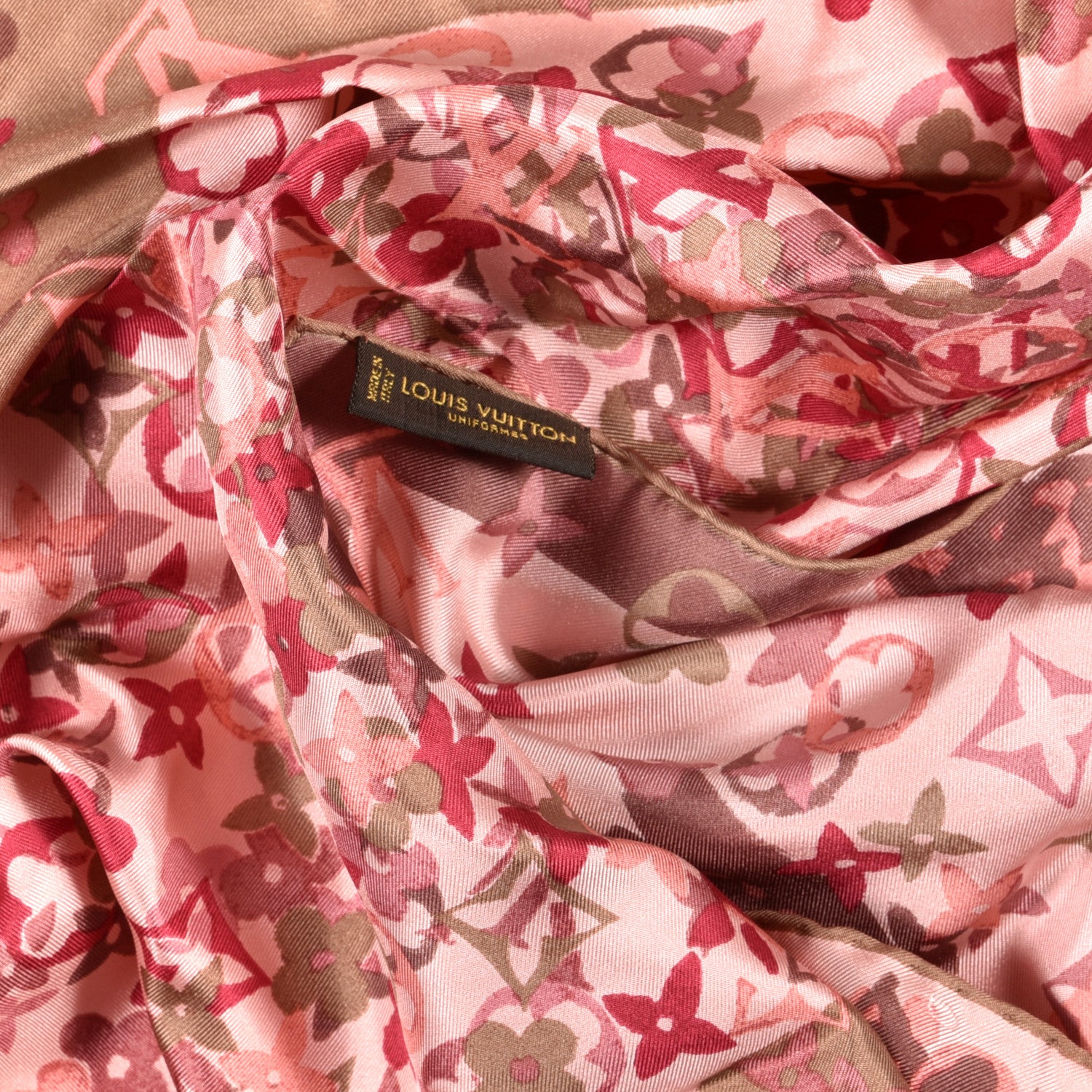 Louis Vuitton Silk Monogram Arty Square Scarf Pale Pink 3 of 3