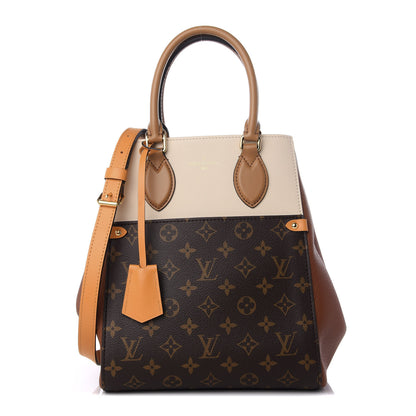 Louis Vuitton Calfskin Monogram Fold Tote MM Camel Sunbeam Cream 1 of 8