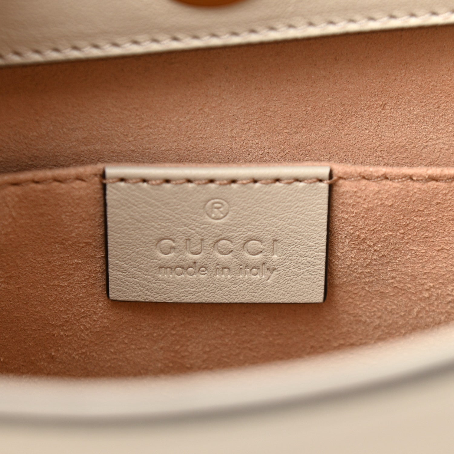 Gucci Wonka Grain Calfskin Small Diana Tote Bag Mystic White Orange Fluo 7 of 10