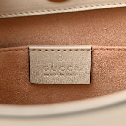 Gucci Wonka Grain Calfskin Small Diana Tote Bag Mystic White Orange Fluo 7 of 10