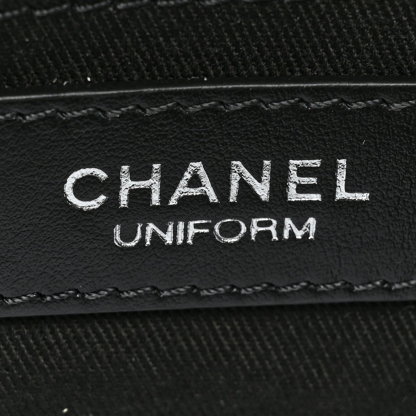 Calfskin Quilted CC Uniform Flap Belt Bag Black