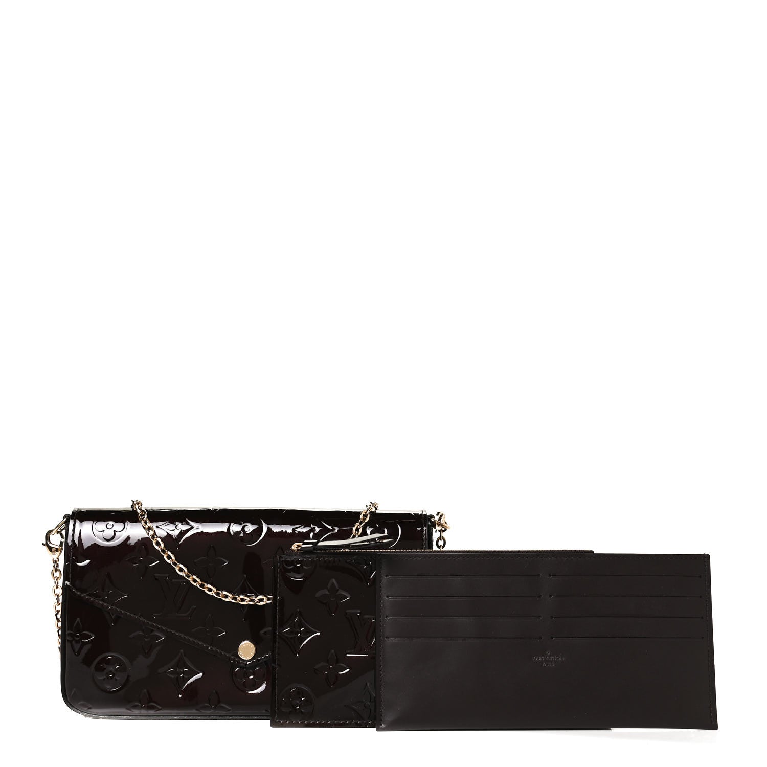 Louis Vuitton Vernis Pochette Felicie Chain Wallet Amarante 1 of 12