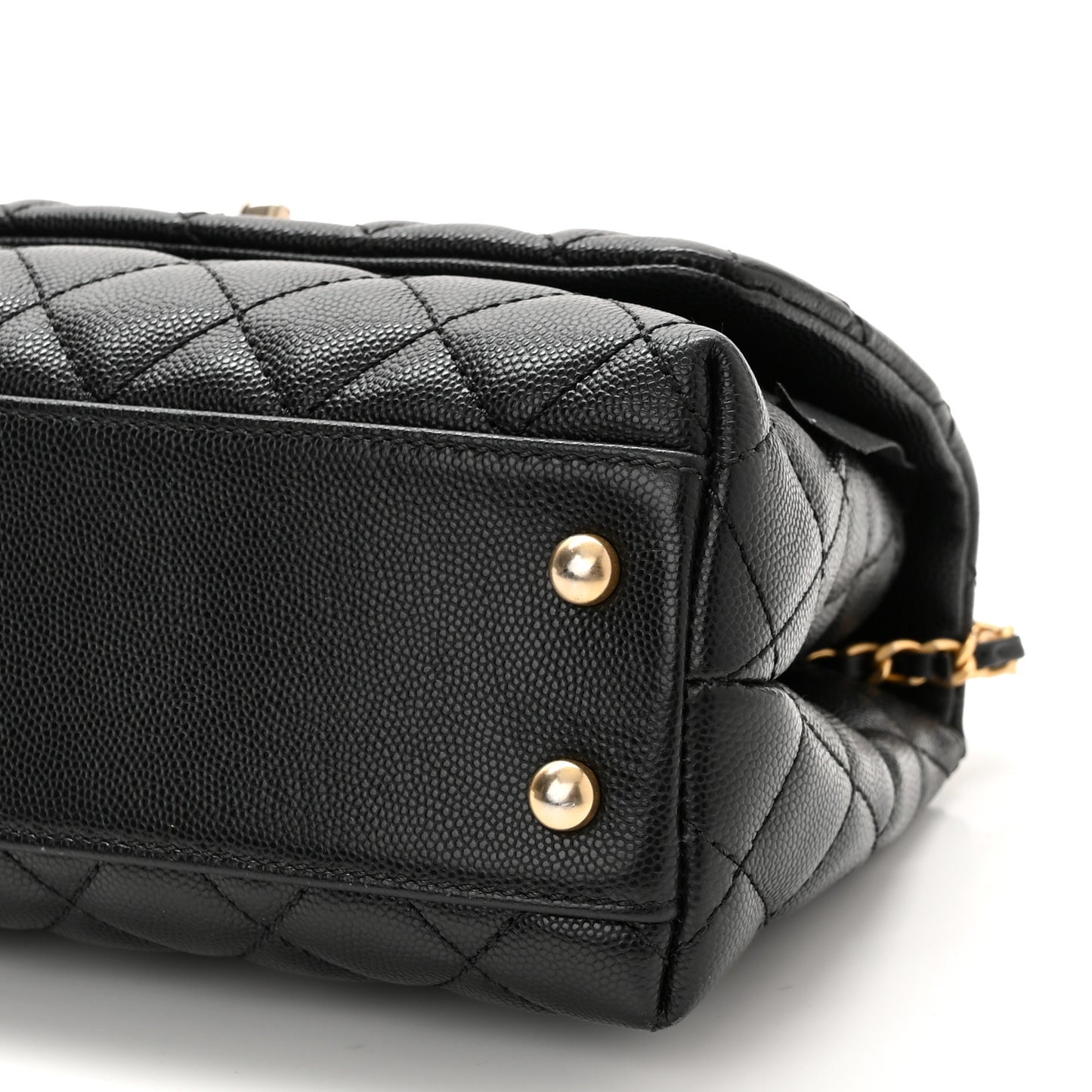 Caviar Quilted Mini Coco Handle Flap Black