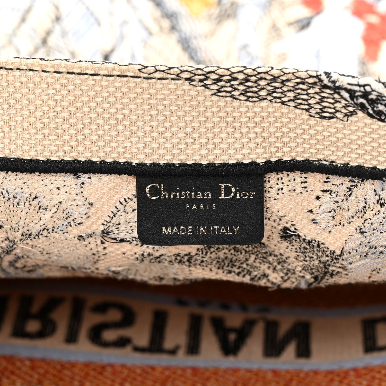 Christian Dior Canvas Embroidered Toile De Jouy Tropicalia Large Book Tote Denim Blue 6 of 15