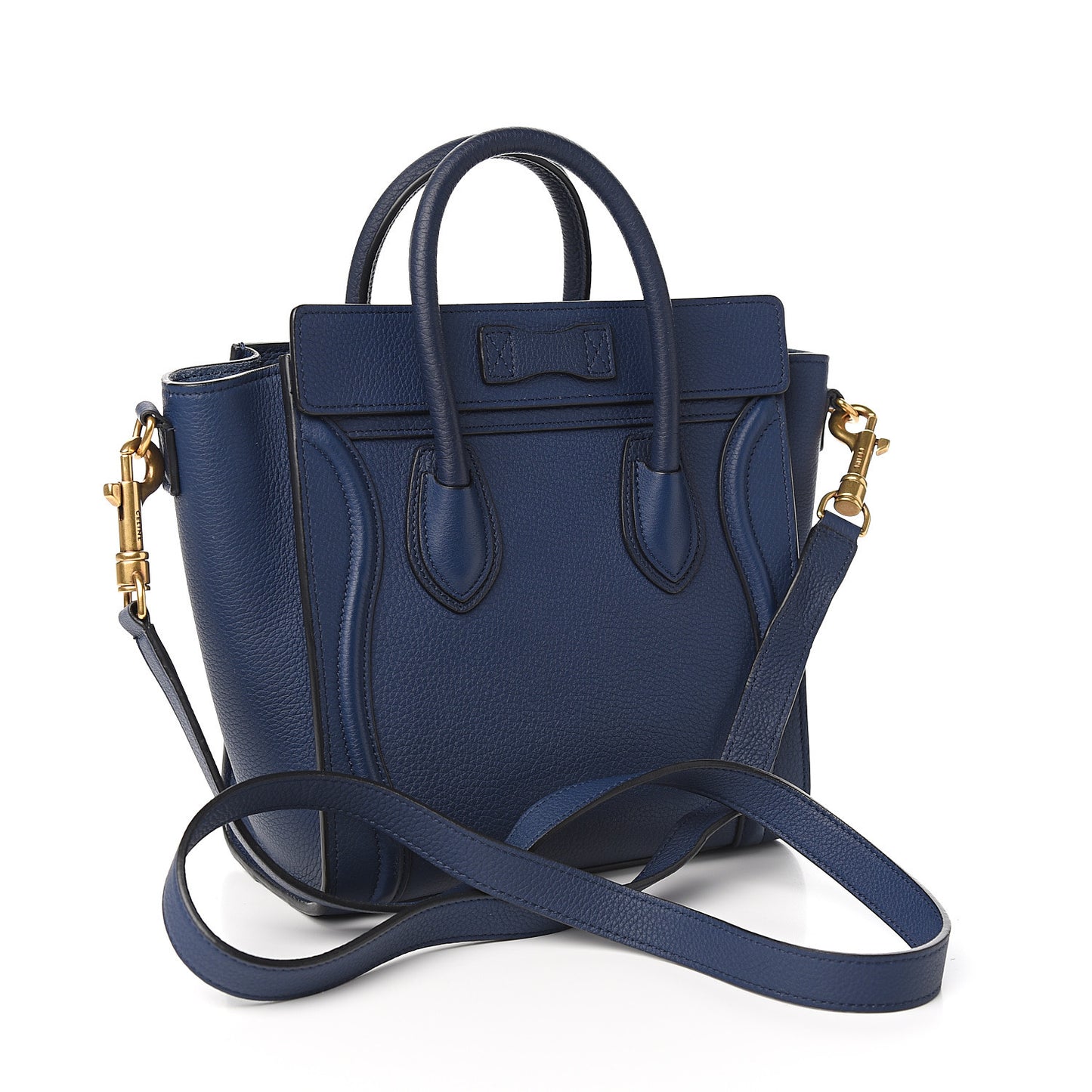 Drummed Calfskin Nano Luggage Marine