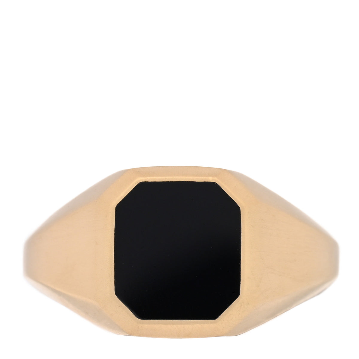 David Yurman 18K Yellow Gold Black Onyx 14mm Mens Streamline Signet Ring 65 11 1 of 4