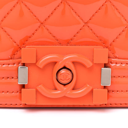 Chanel Patent Calfskin Quilted Medium Plexiglass Boy Flap Orange 8 of 15