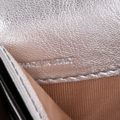 Givenchy Metallic Calfskin Lizard Embossed Pandora Flap Continental Wallet Silver 8 of 8