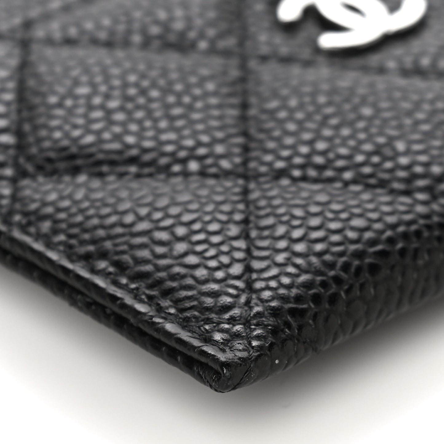 Caviar Quilted Card Holder Black