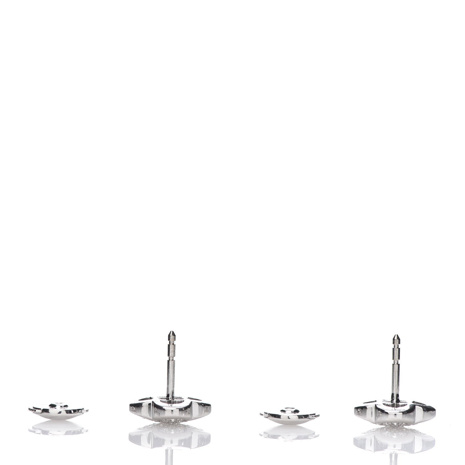 Van Cleef & Arpels 18K White Gold Diamond Pure Alhambra Earrings 3 of 4