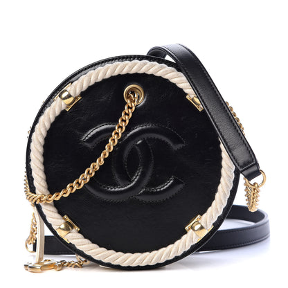 Chanel Crumpled Calfskin Cotton Small En Vogue Round Bag Black 1 of 12