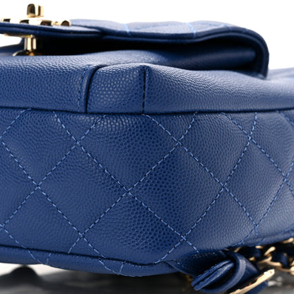 Chanel Caviar Quilted Small CC Day Backpack Blue 10 of 11