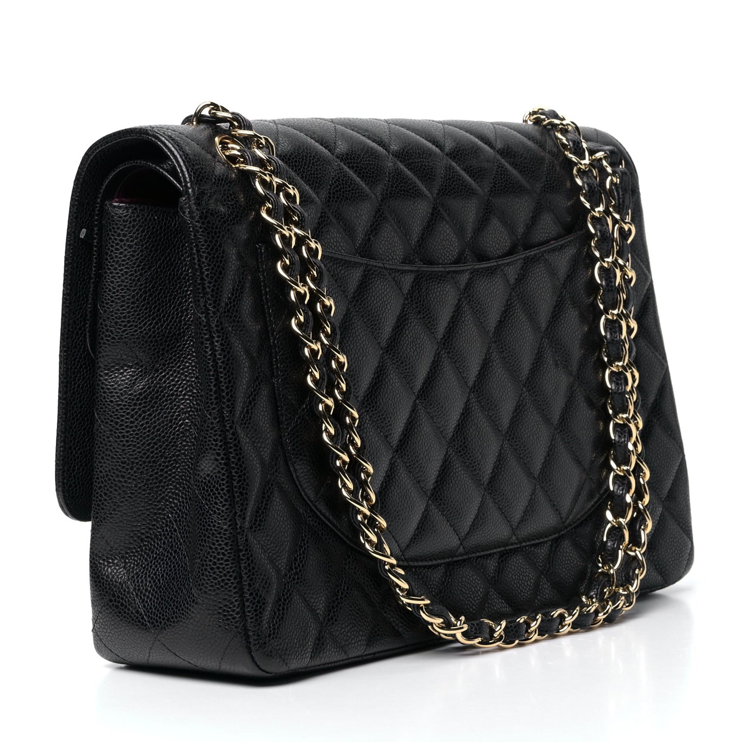 Caviar Quilted Maxi Double Flap Black