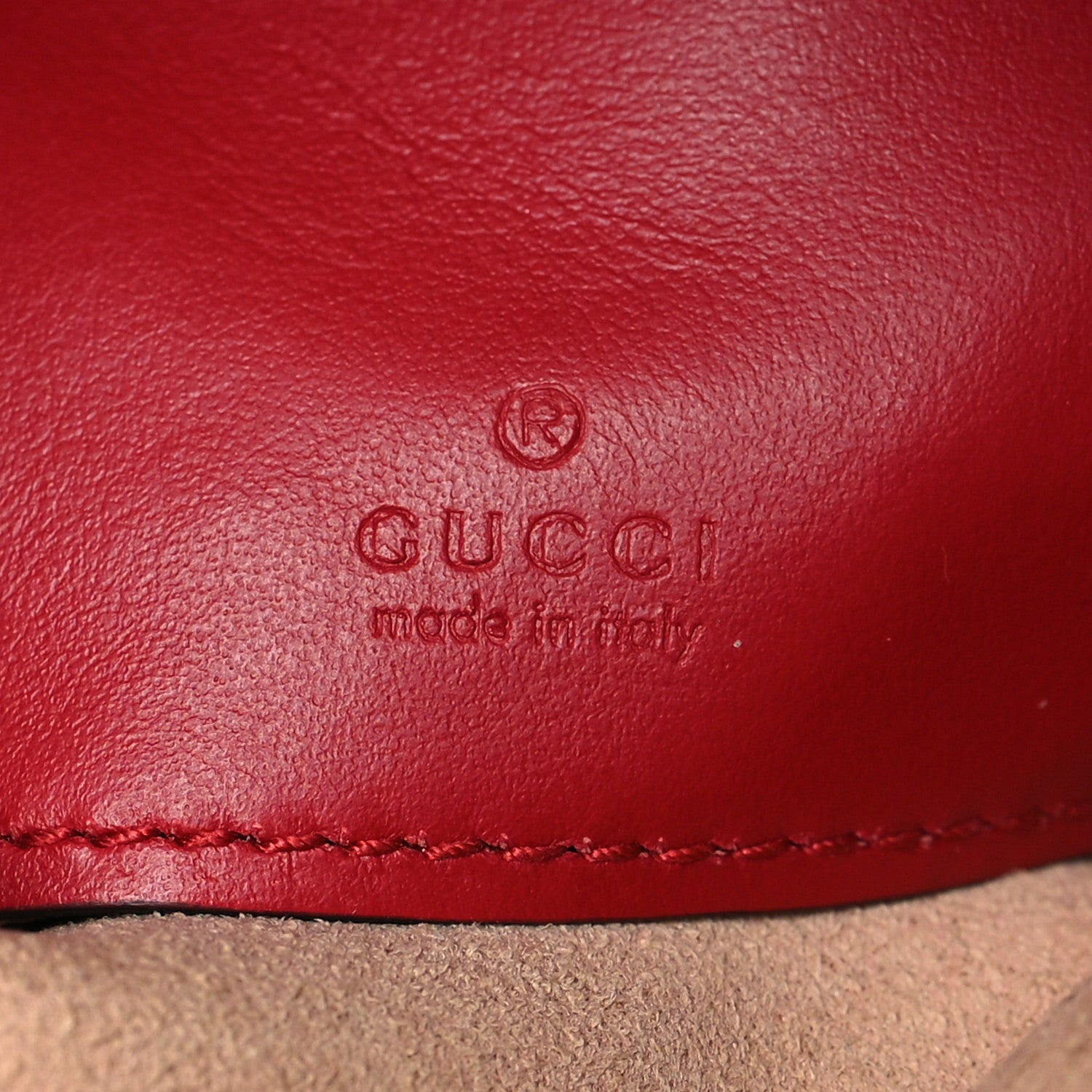 Gucci Calfskin Matelasse Mini GG Marmont Crossbody Bag Hibiscus Red 6 of 9