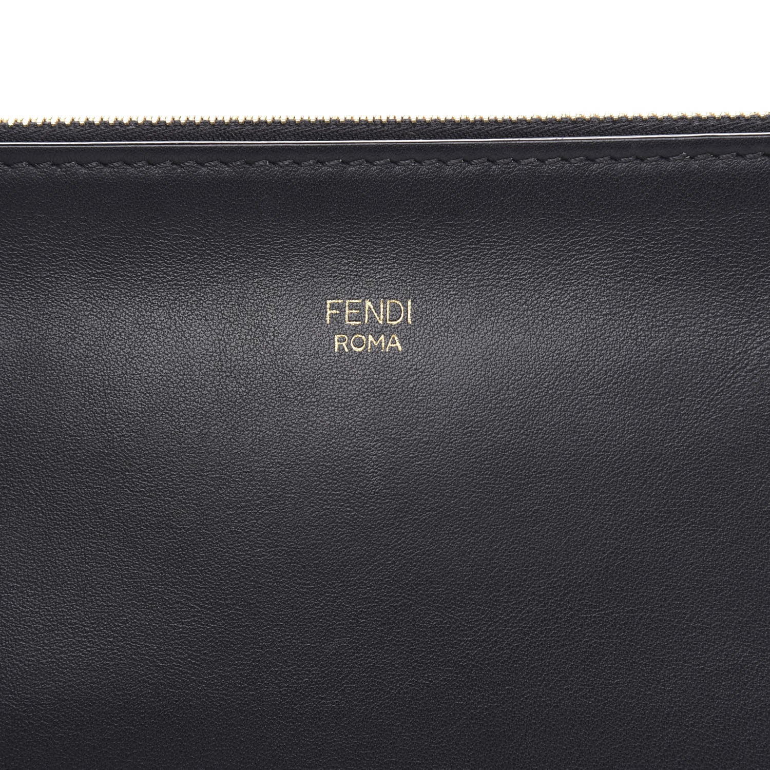 Fendi Vitello Grace Eyebrow Monster Eyes Embossed Pouch Black 8 of 12