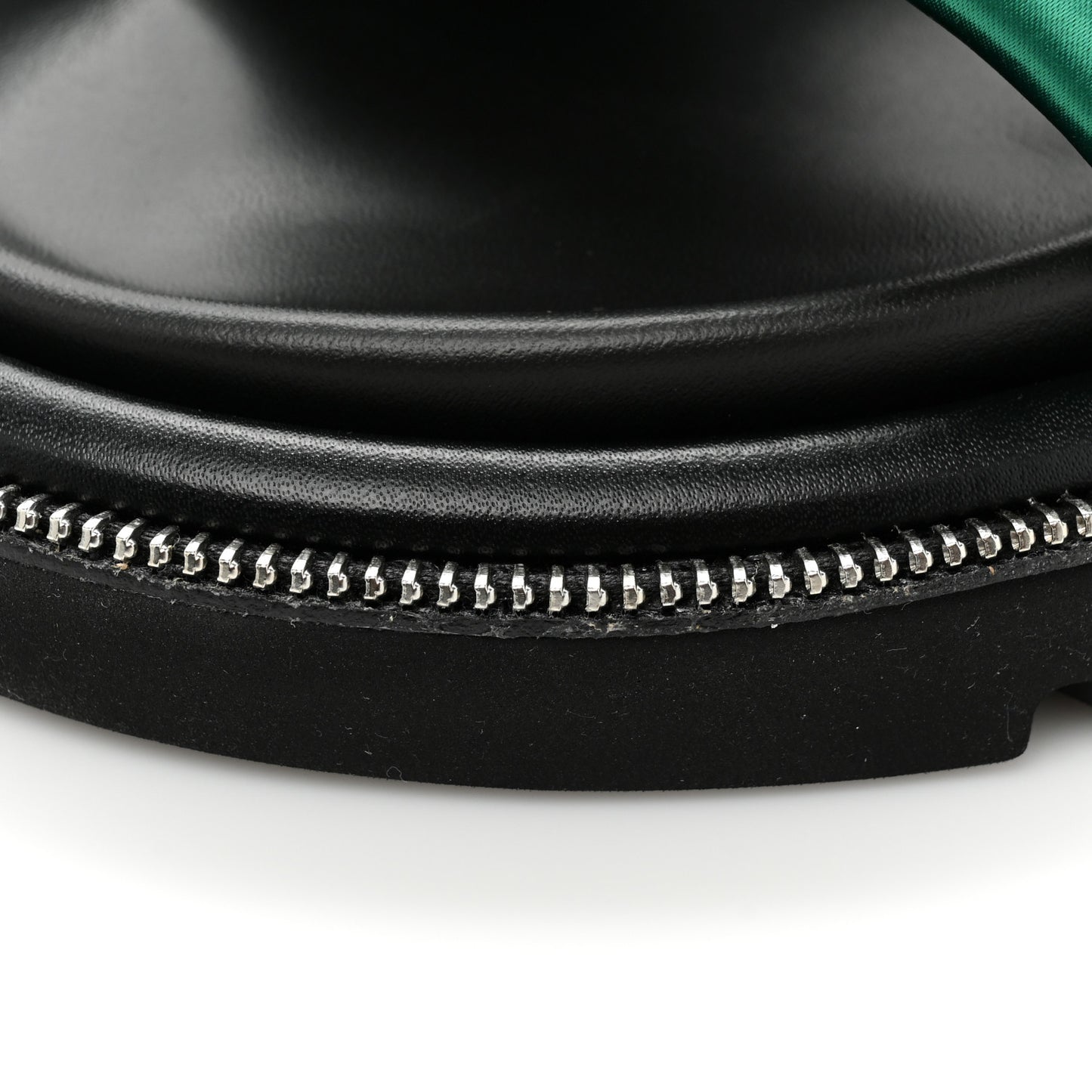 Satin Pool Pillow Flat Comfort Mule 36 Green Black