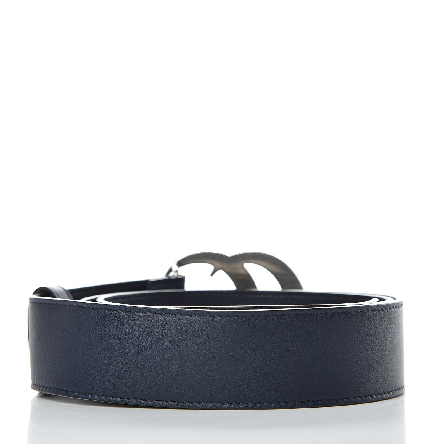 Gucci Moon Calfskin Nickel Double G 40mm Belt 95 38 Blue 3 of 7