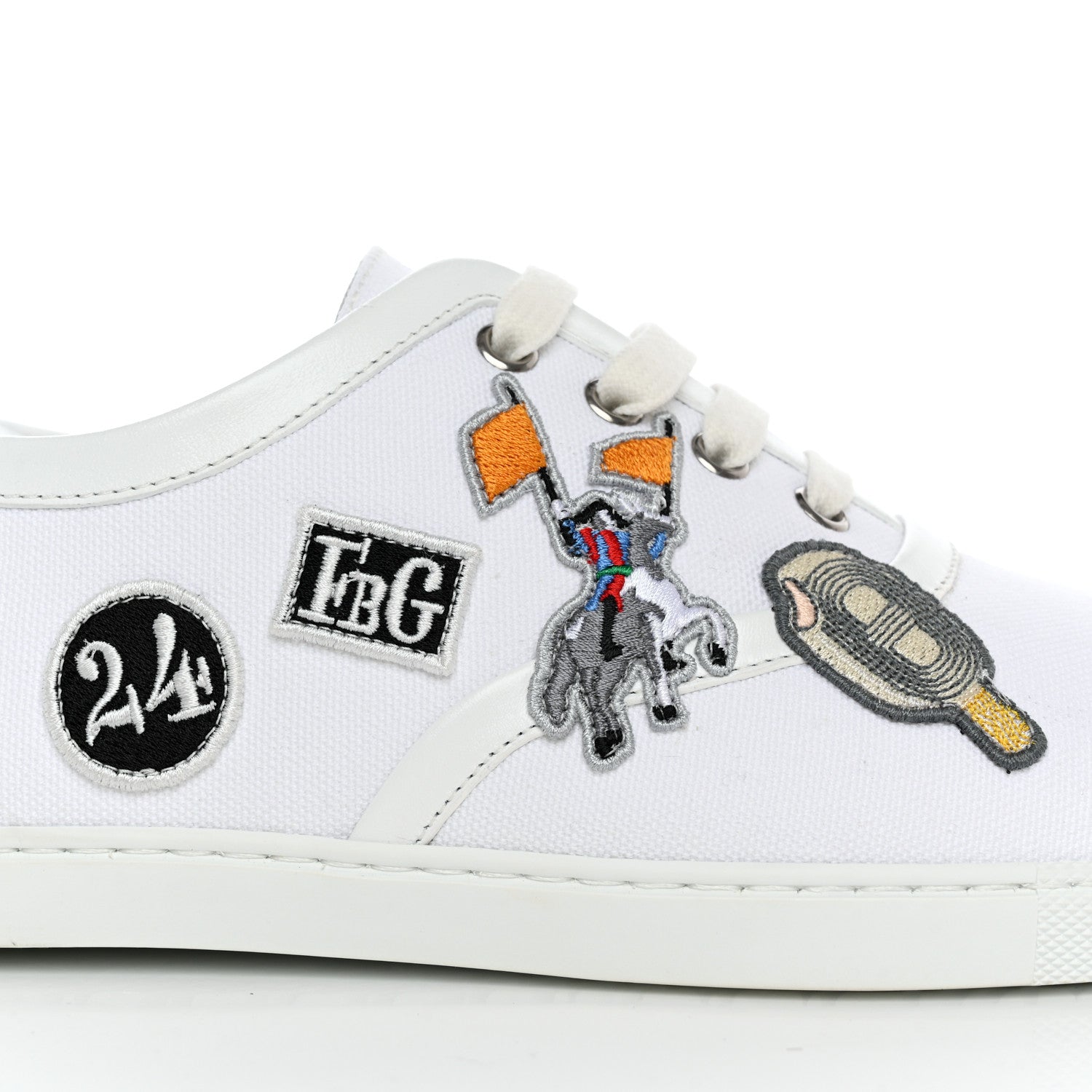Hermes Canvas Embroidered Innocent Sneakers 39 White 5 of 9