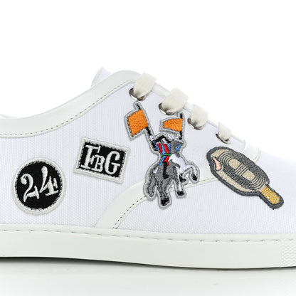 Hermes Canvas Embroidered Innocent Sneakers 39 White 5 of 9