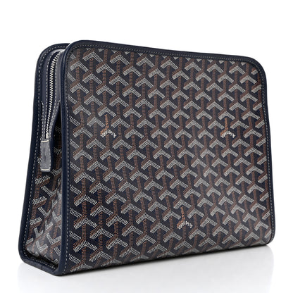 Goyard Goyardine Jouvence GM Toiletry Pouch Navy 3 of 7