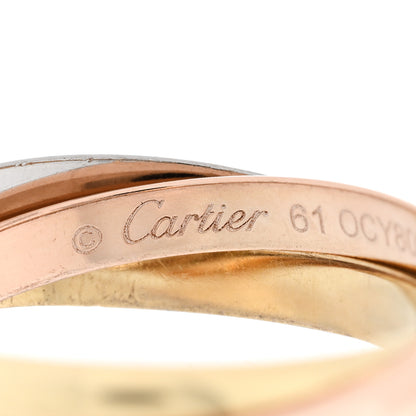 Cartier 18K Pink Yellow White Gold Small Trinity Ring 61 9.5 4 of 5