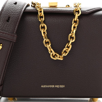 Alexander McQueen Silky Amish Grained Goatskin Box Shoulder Bag 16 Burgundy 14 of 19