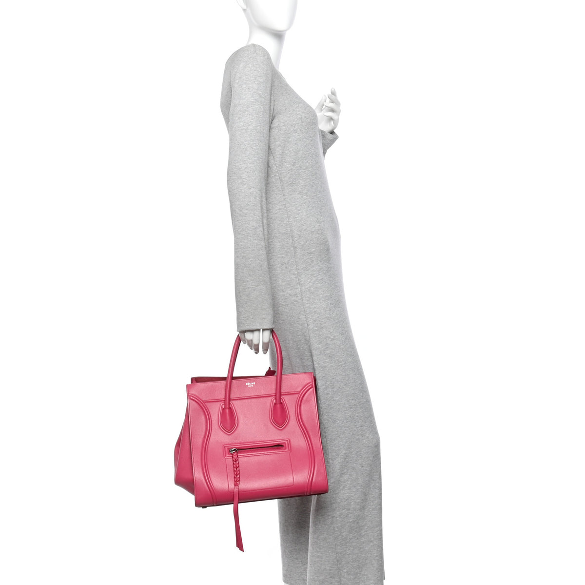 Celine Baby Grained Calfskin Medium Phantom Luggage Fuchsia 2 of 11