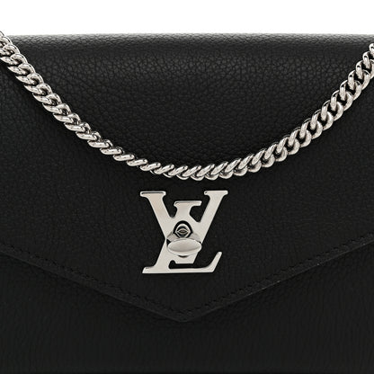 Louis Vuitton Soft Calfskin My Lockme Chain Pochette Black 7 of 9
