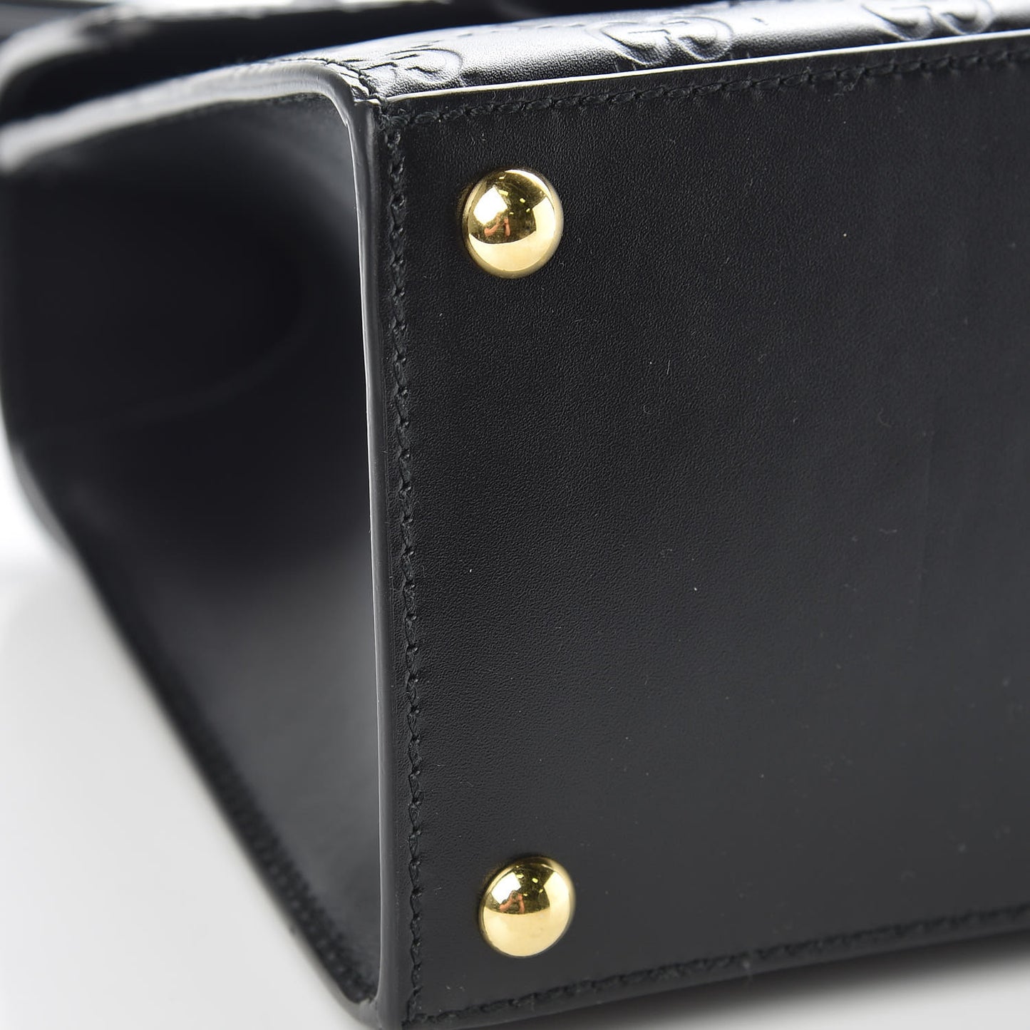 Guccissima Signature Small Padlock Top Handle Bag Black