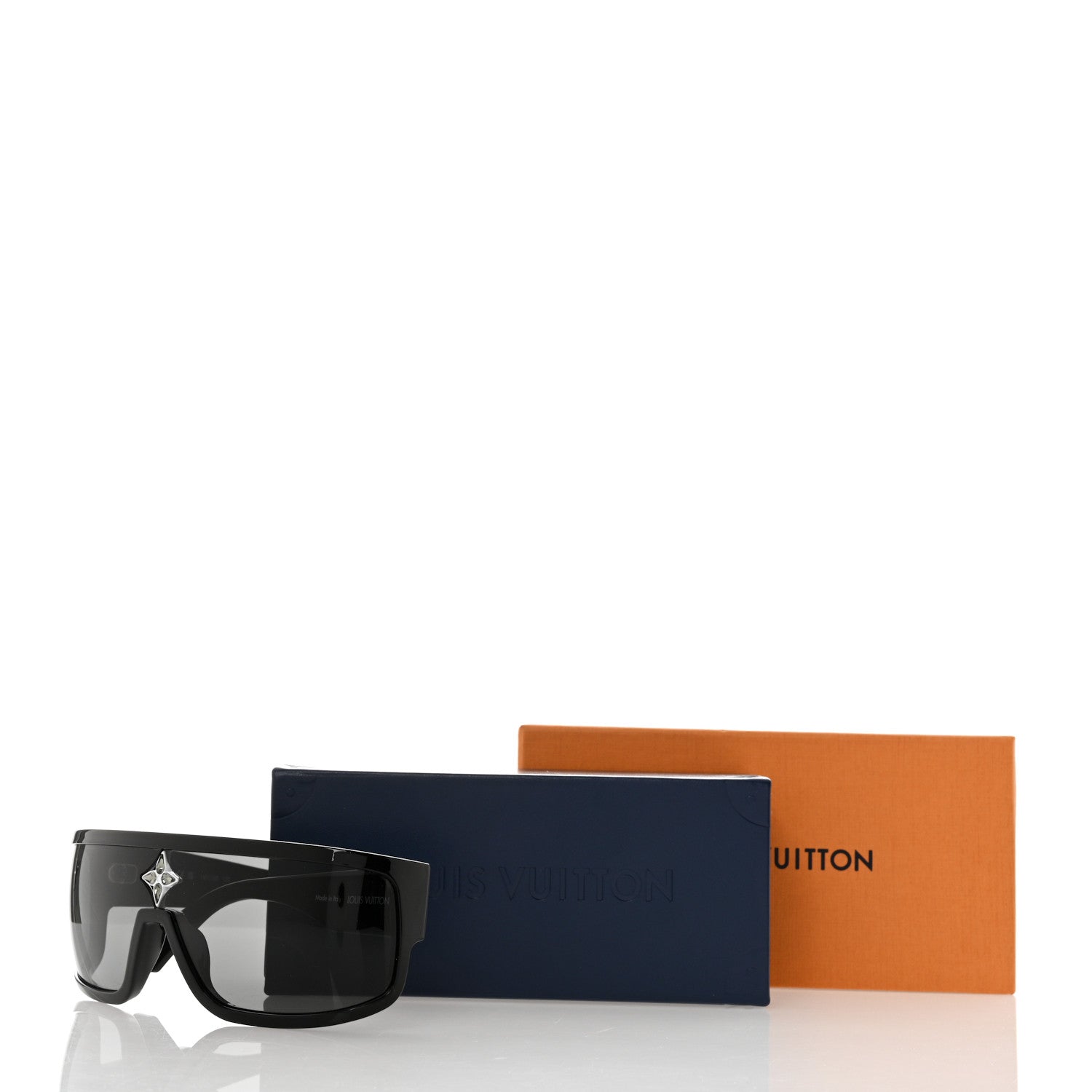 Louis Vuitton Acetate Crystal Cyclone Sport Mask Sunglasses Z1741U Black 7 of 7