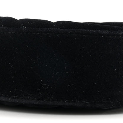 Gucci Velvet Matelasse GG Marmont Belt Bag 85 34 Black 9 of 10