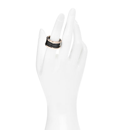 Bulgari 18K Rose Gold Black Ceramic B.Zero1 Four-Band Ring 57 8 2 of 6