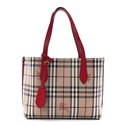 Burberry Haymarket Check Small Reversible Tote Poppy Red 3 of 20