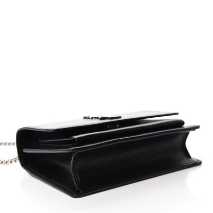 Saint Laurent Calfskin Monogram Sunset Chain Wallet Black 4 of 12