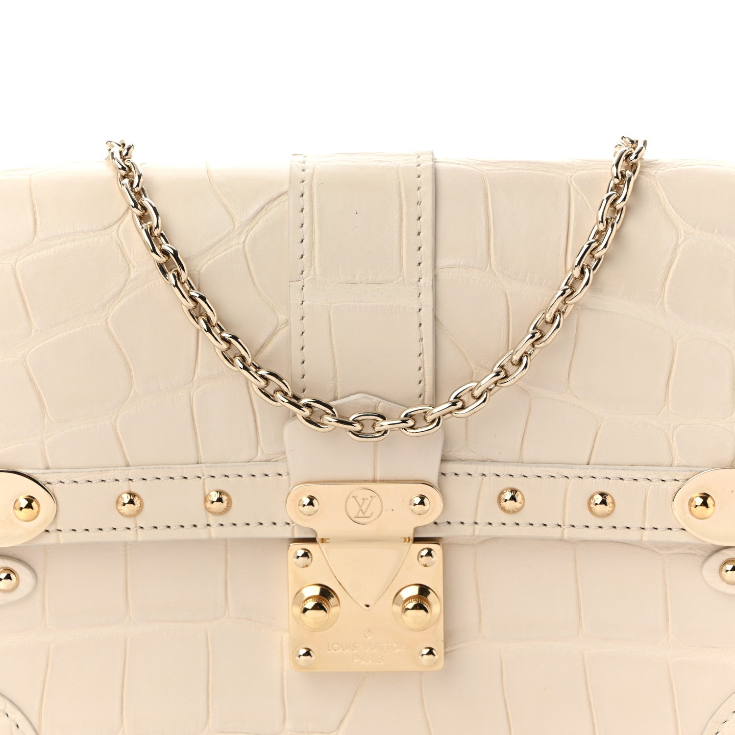 Louis Vuitton Alligator Trunk Chain Wallet Latte 7 of 9