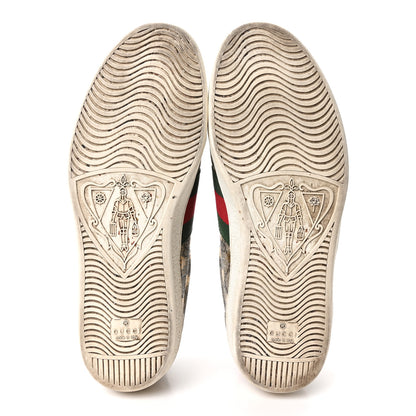 Gucci GG Supreme Monogram Bees Ayers Web Mens Ace Sneakers 9.5 Beige Oro Green Red 6 of 9