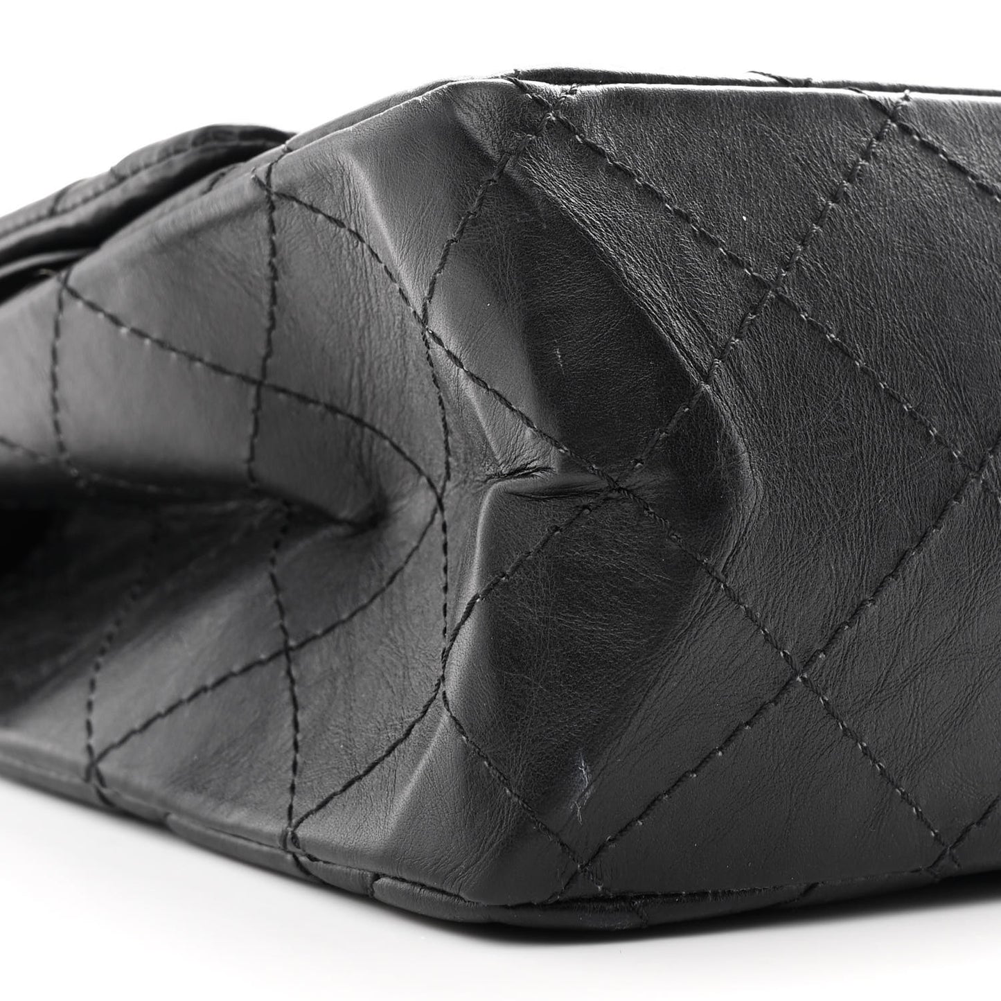 Aged Calfskin Quilted 2.55 Reissue 227 Flap Black