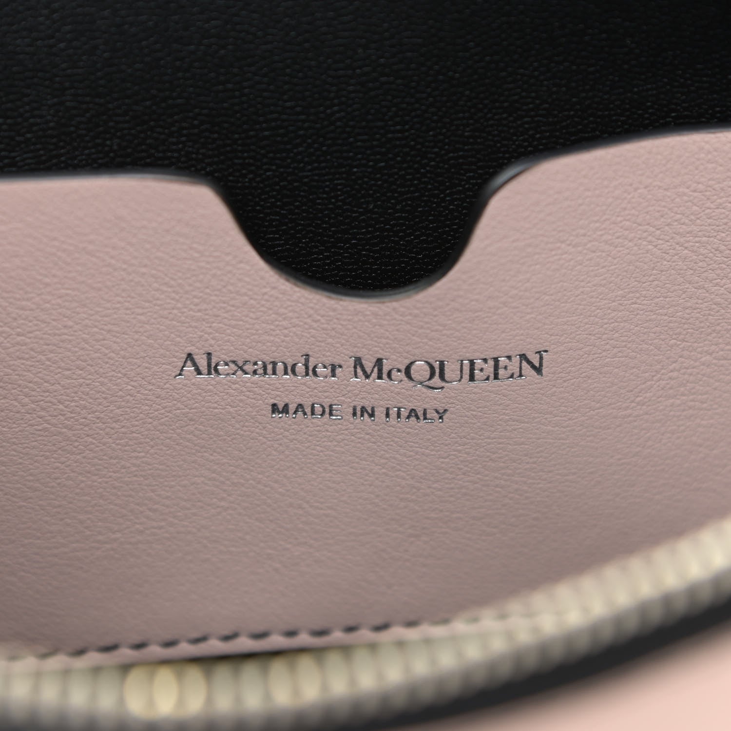Alexander McQueen Calfskin Zipped Logo Wristlet Pink Black 8 of 12