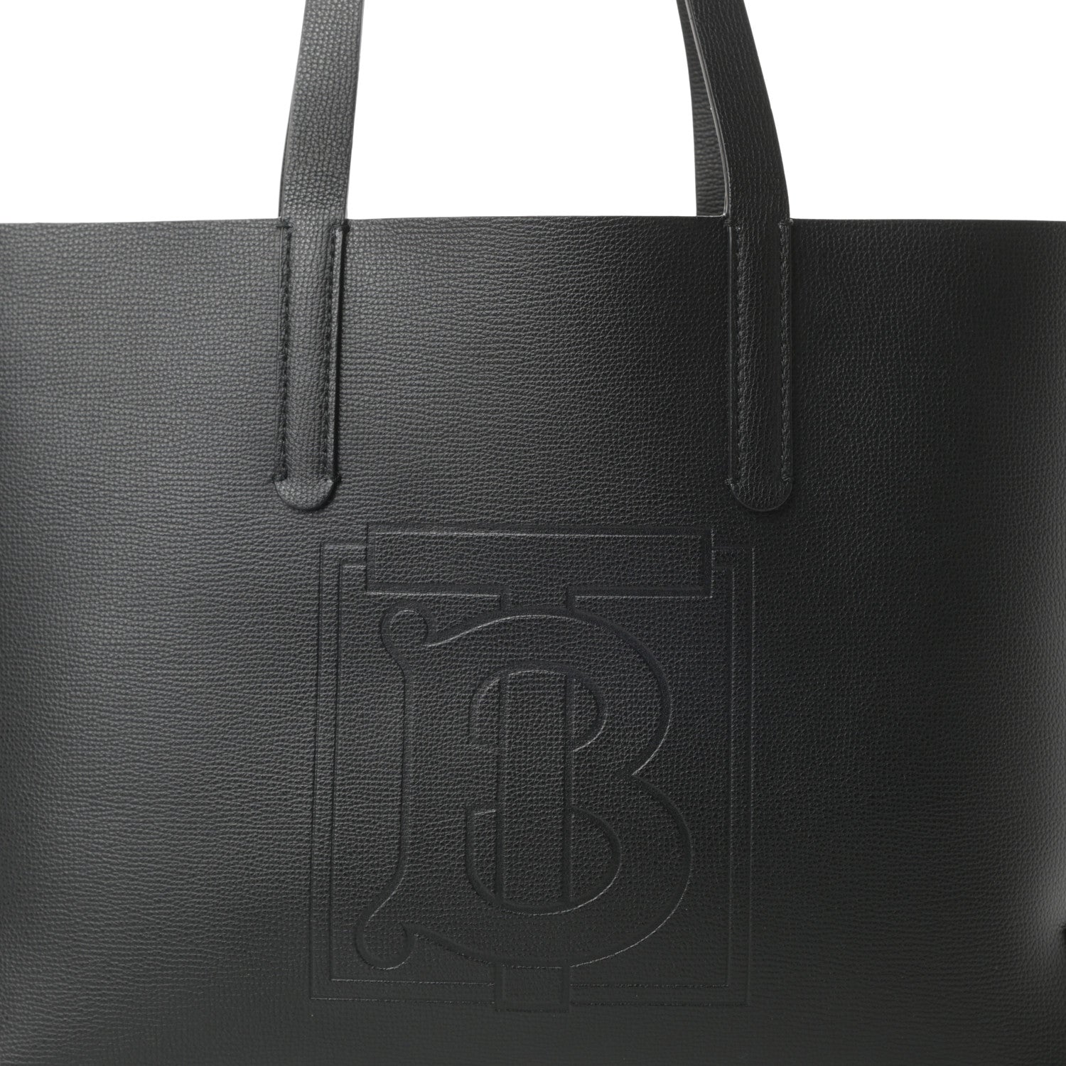 Burberry Calfskin TB Motif Embossed Medium Tote Black 11 of 11