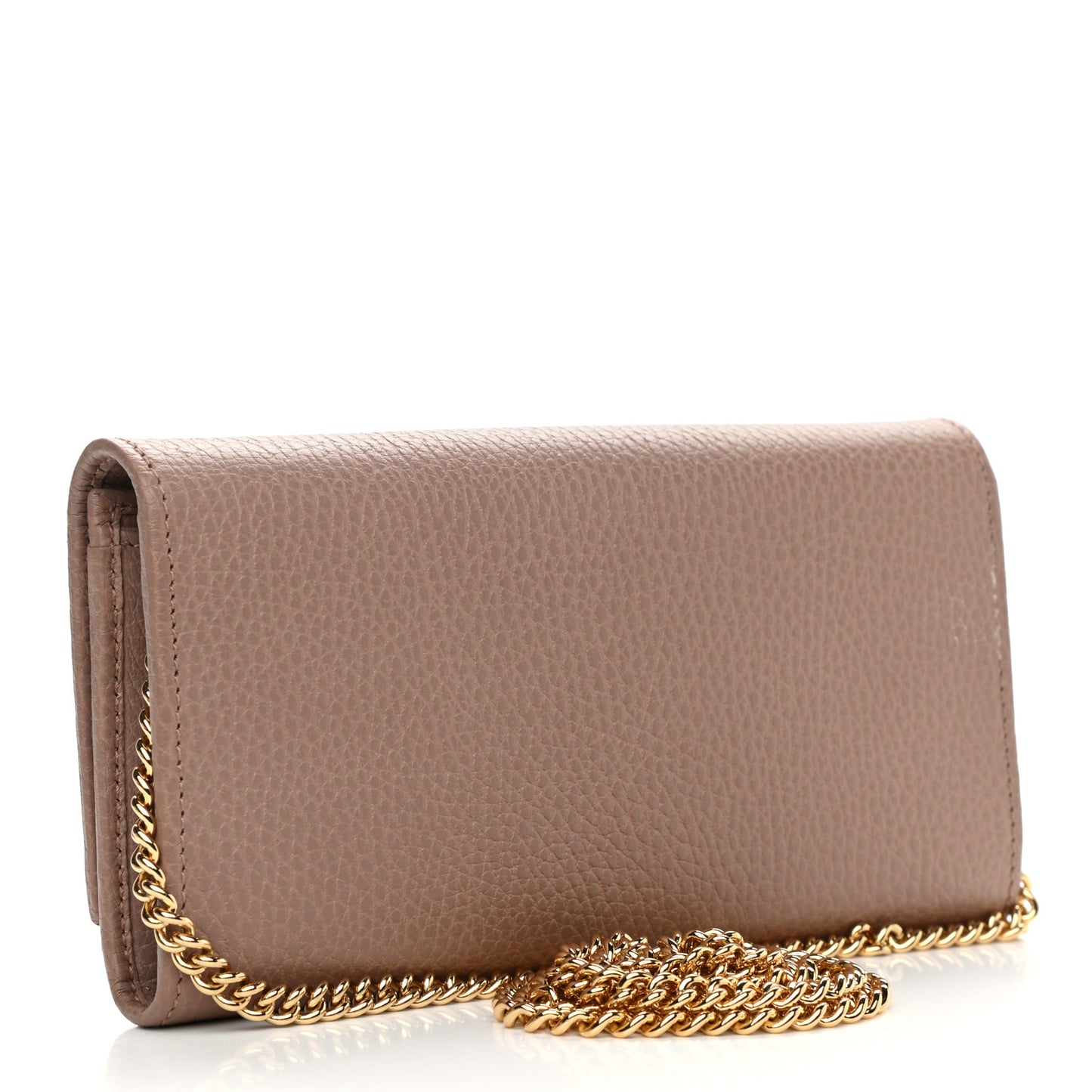 Dollar Calfskin Petite GG Marmont Wallet Chain Bag Porcelain Rose