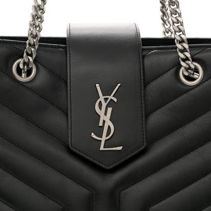 Saint Laurent Calfskin Y Quilted Monogram Large Loulou Shopper Black 8 of 11